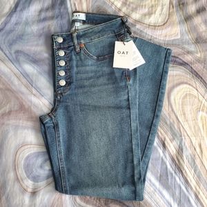 Oat New York Dark Gulf High Rise Skinny Ankle Jeans